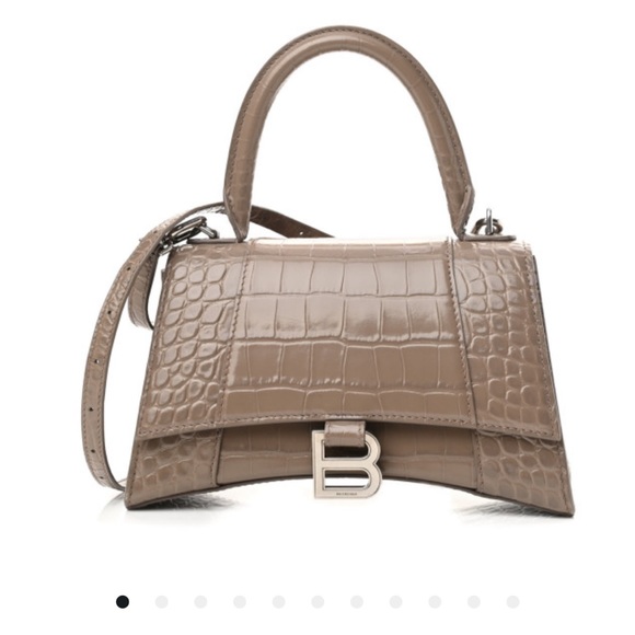 Balenciaga small croc embossed hourglass - Picture 2 of 9